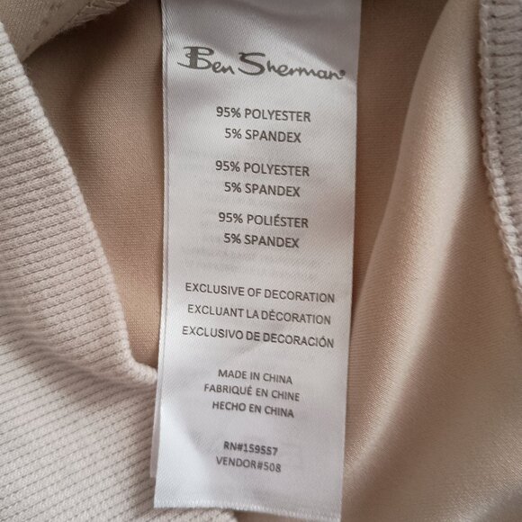 Ben Sherman Cream Tan Faux Suede Bomber Jacket Men’s Size L - Picture 9 of 15